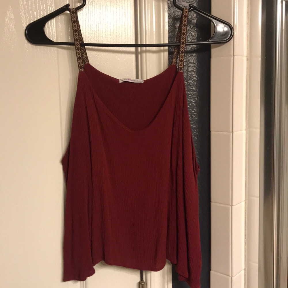 Maroon Spaghetti Strap Crop Top
